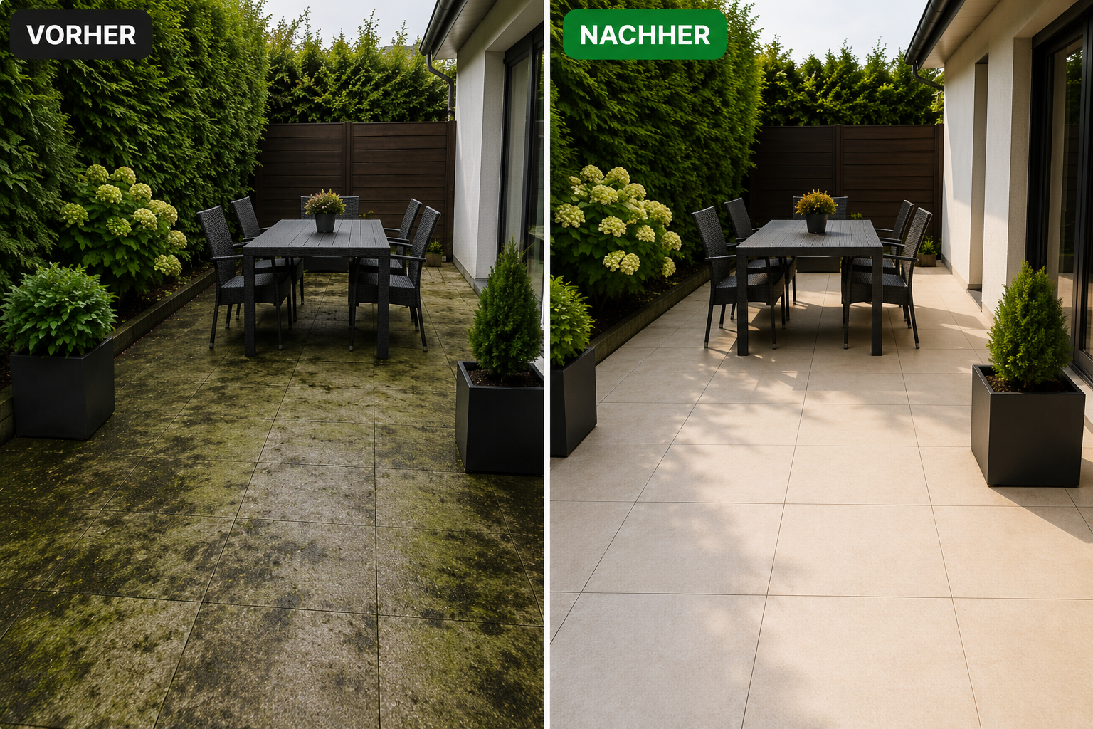 Terrassenreinigung Regensburg Stein Terrasse Außenreinigung